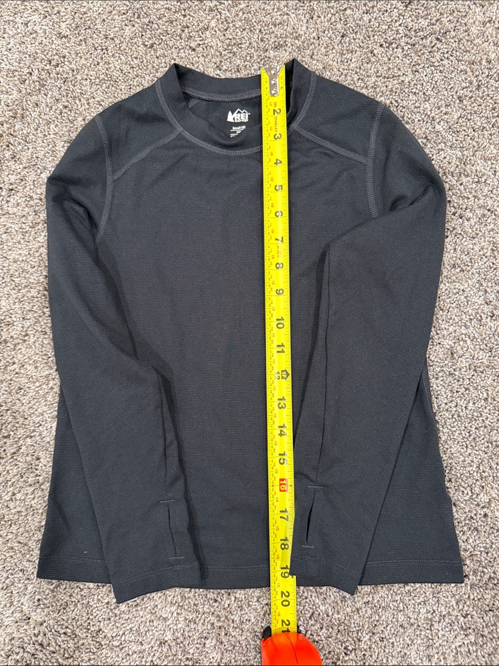 REI Black Thermal Long Sleeve Crew Base Layer